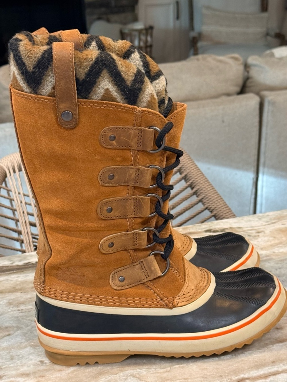 Women’s SOREL Joan of Arctic knit II waterproof winter boots- Size 7 - Picture 5 of 8
